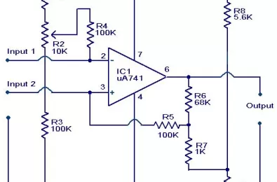 Mạch Trigger Schmitt sử dụng IC uA741